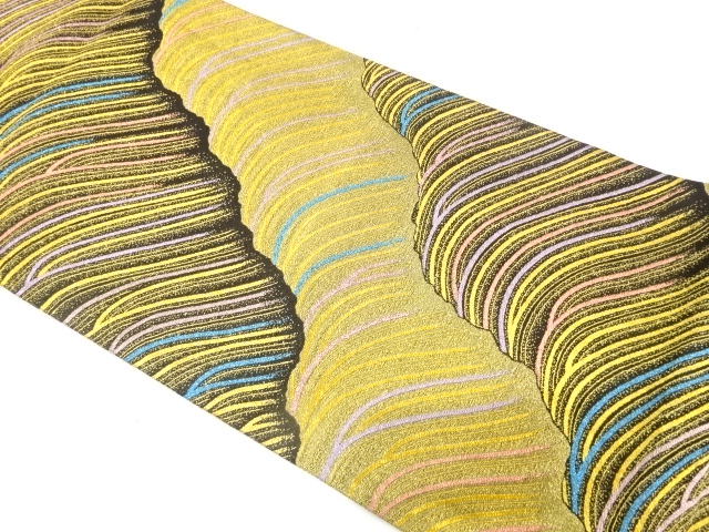 荒波模様織り出し　振袖用袋帯